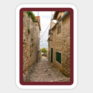 Street in Sutivan, Brac, Croatia Sticker